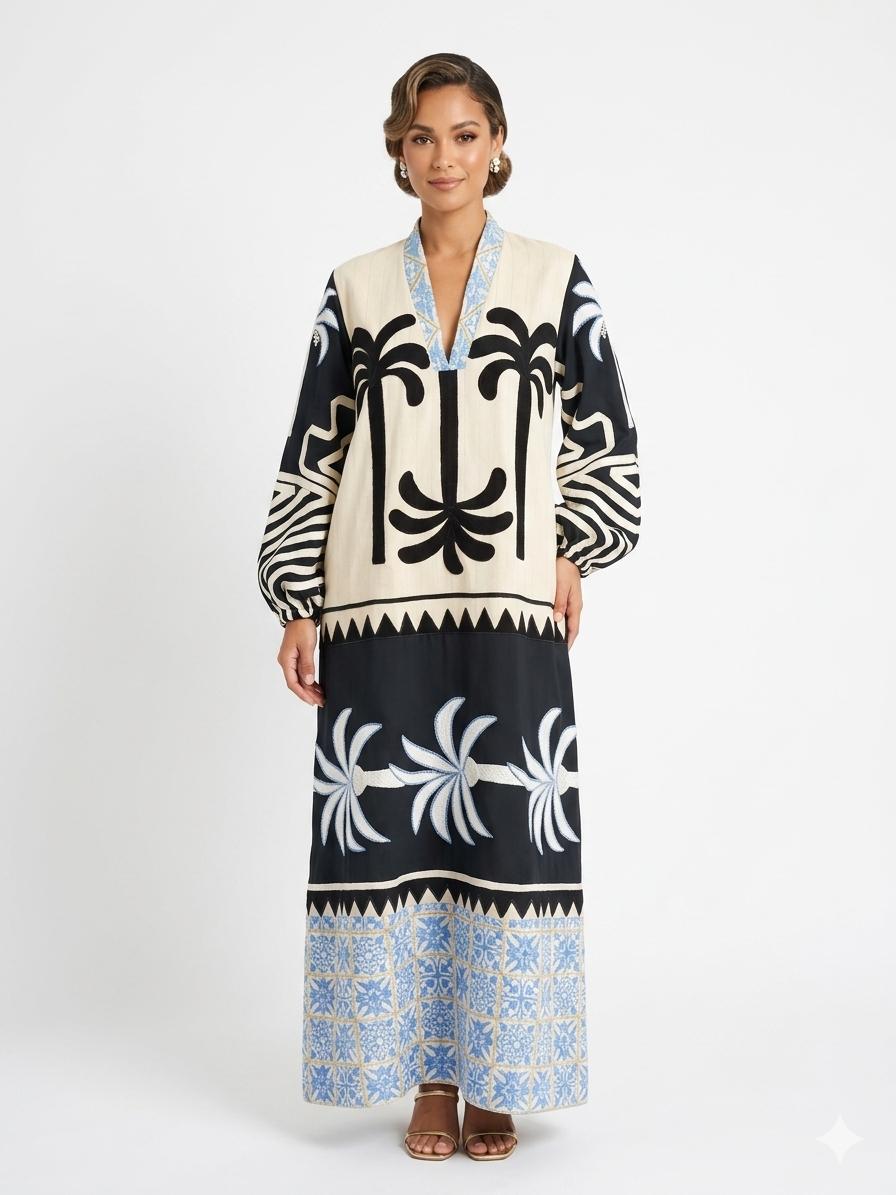 Palm Noir Kaftan